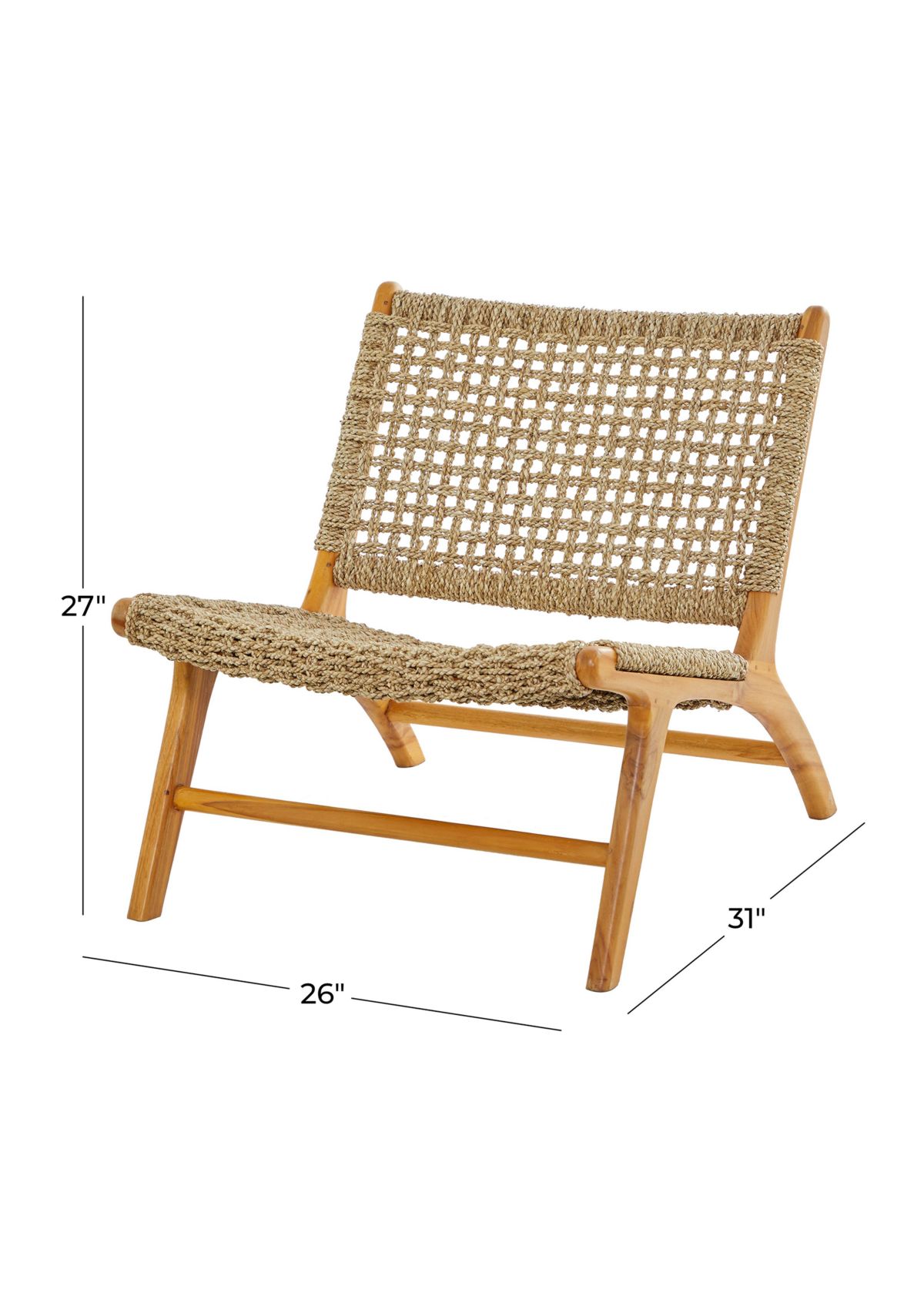 Modern Teak Wood Accent Chair