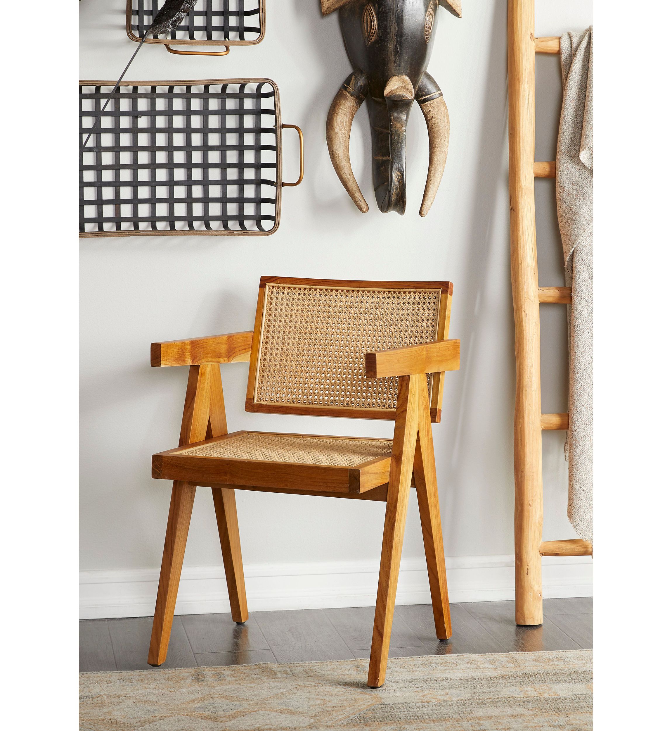 Modern Teak Wood Accent Chair
