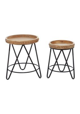 Modern Metal Accent Table - Set of 2