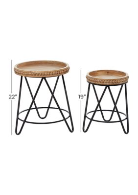 Modern Metal Accent Table - Set of 2