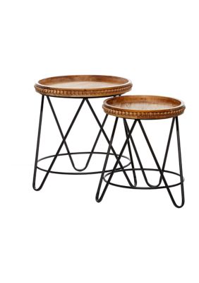 Modern Metal Accent Table - Set of 2