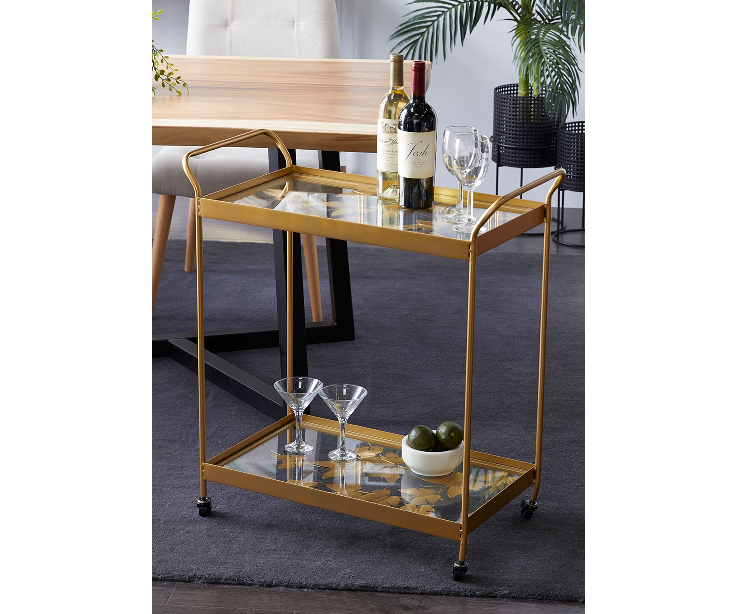 Contemporary Metal Bar Cart