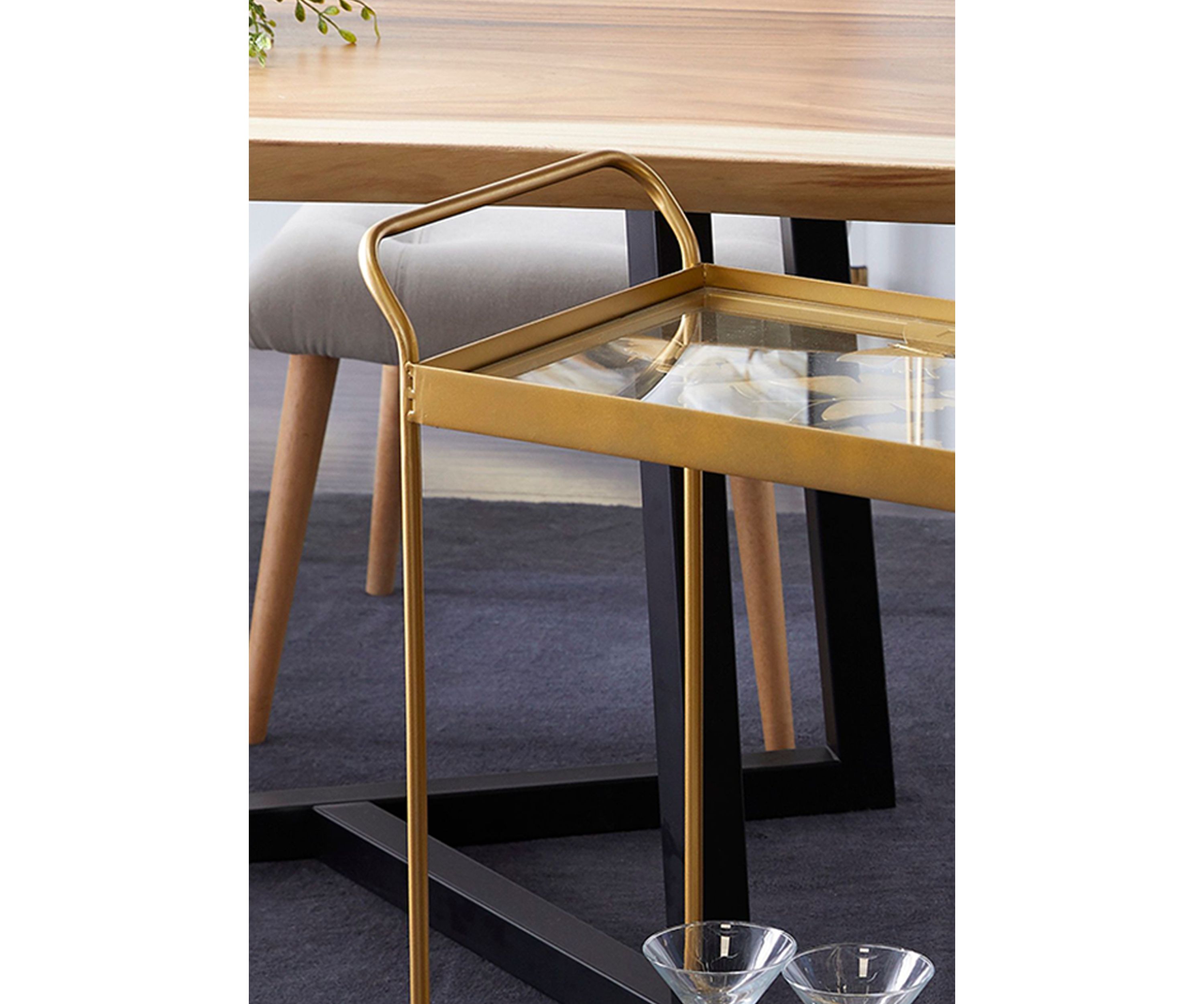 Contemporary Metal Bar Cart