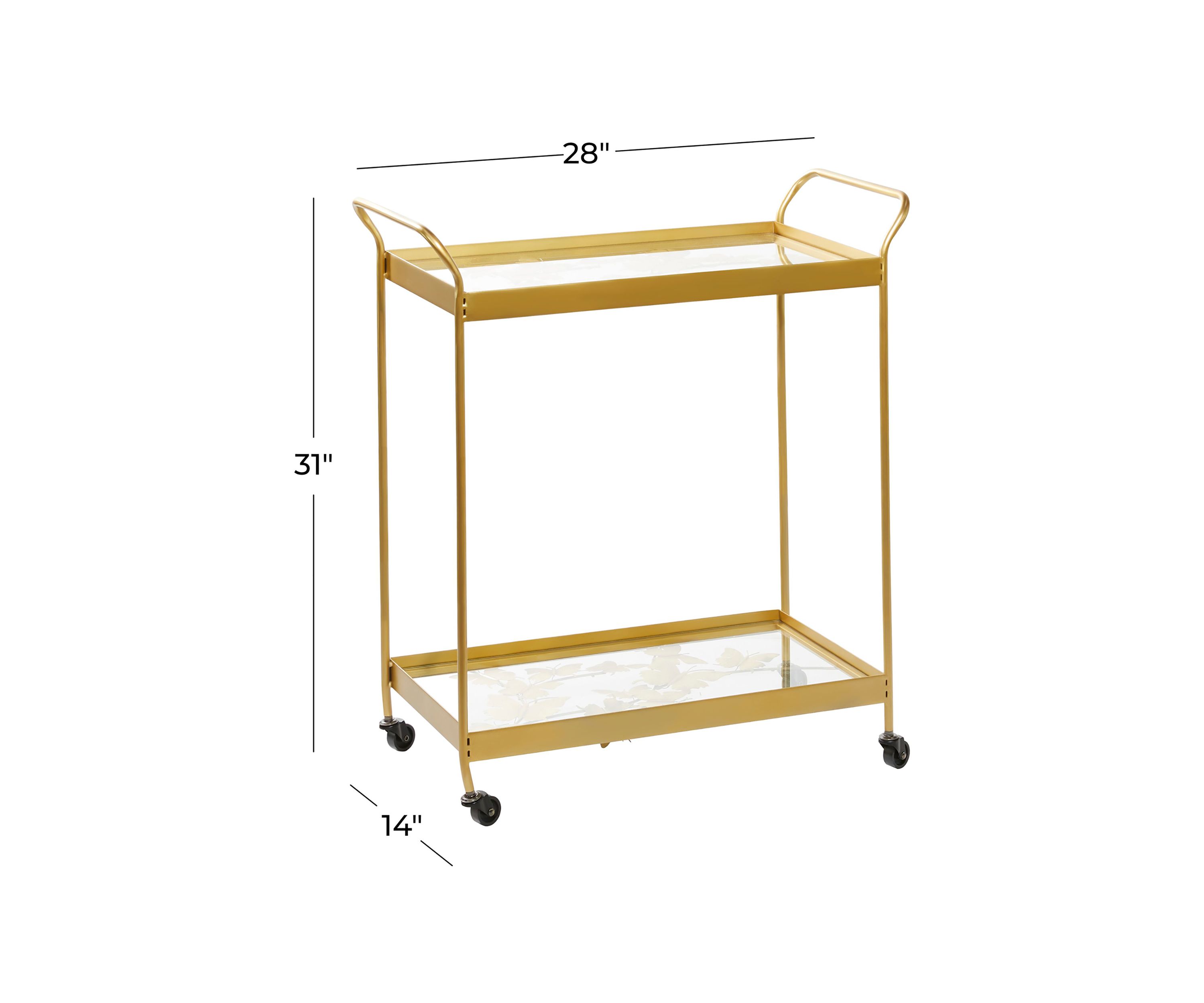 Contemporary Metal Bar Cart