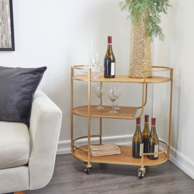 Contemporary Wood Bar Cart