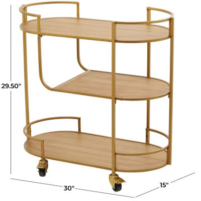 Contemporary Wood Bar Cart