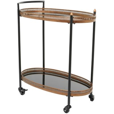 Traditional Metal Bar Cart