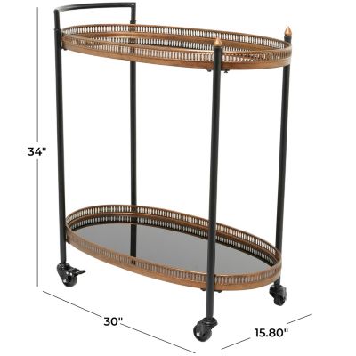 Traditional Metal Bar Cart