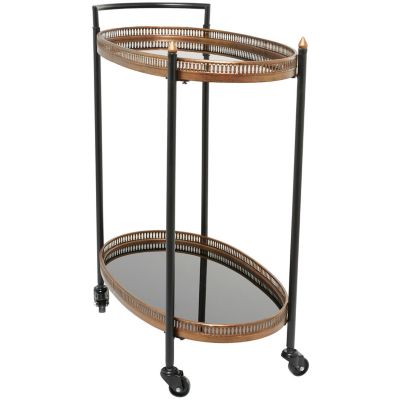 Traditional Metal Bar Cart