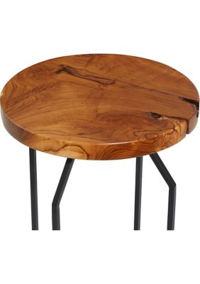 Contemporary Teak Wood Accent Table