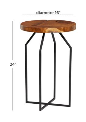 Contemporary Teak Wood Accent Table