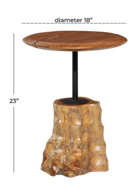 Contemporary Teak Wood Accent Table