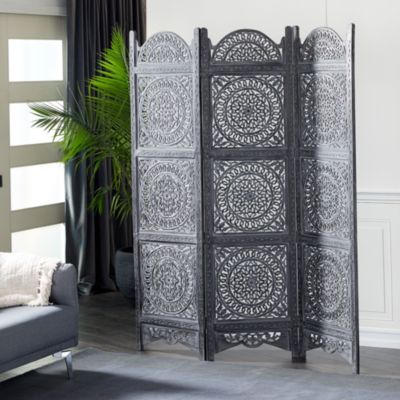 Eclectic Wood Room Divider Screen