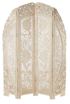 Eclectic Wood Room Divider Screen