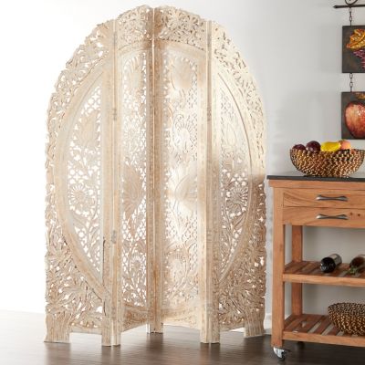 Eclectic Wood Room Divider Screen