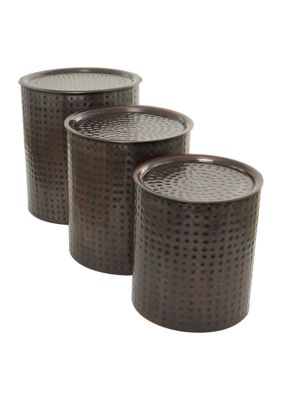 Industrial Metal Accent Table - Set of 3