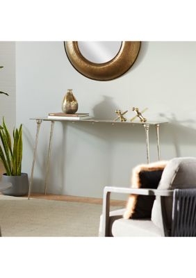 Rustic Aluminum Metal Console Table