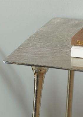 Rustic Aluminum Metal Console Table