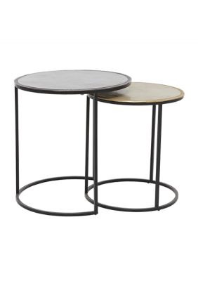 Industrial Aluminum Accent Table - Set Of 2