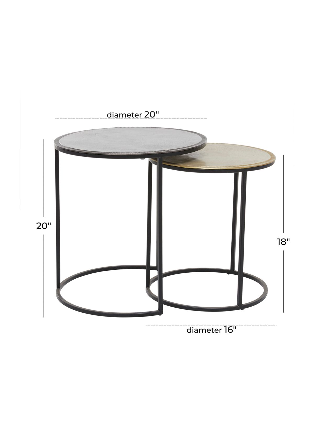 Industrial Aluminum Accent Table - Set Of 2