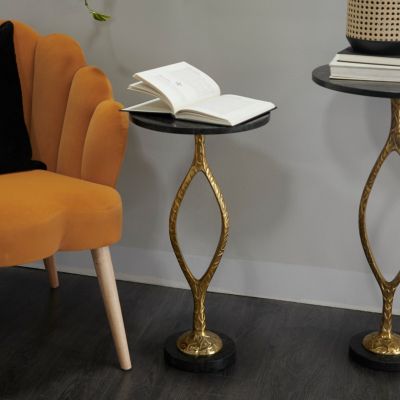 Transitional Aluminum Metal Accent Table