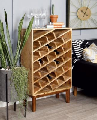 Modern Mango Wood Standing Wine Rack