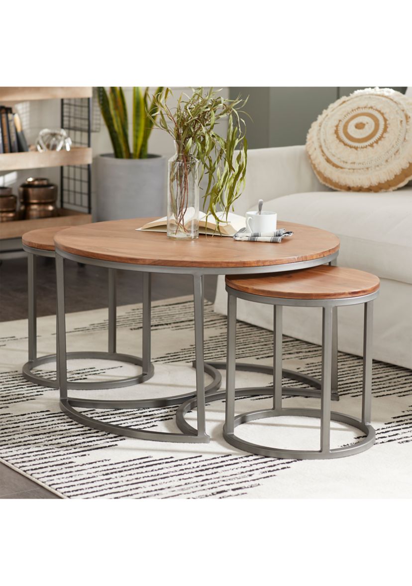 Contemporary Wood Coffee Table - Set of 3