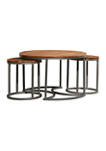 Brown Metal Contemporary Coffee Table - Set of 3