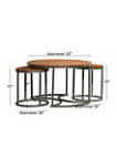 Brown Metal Contemporary Coffee Table - Set of 3