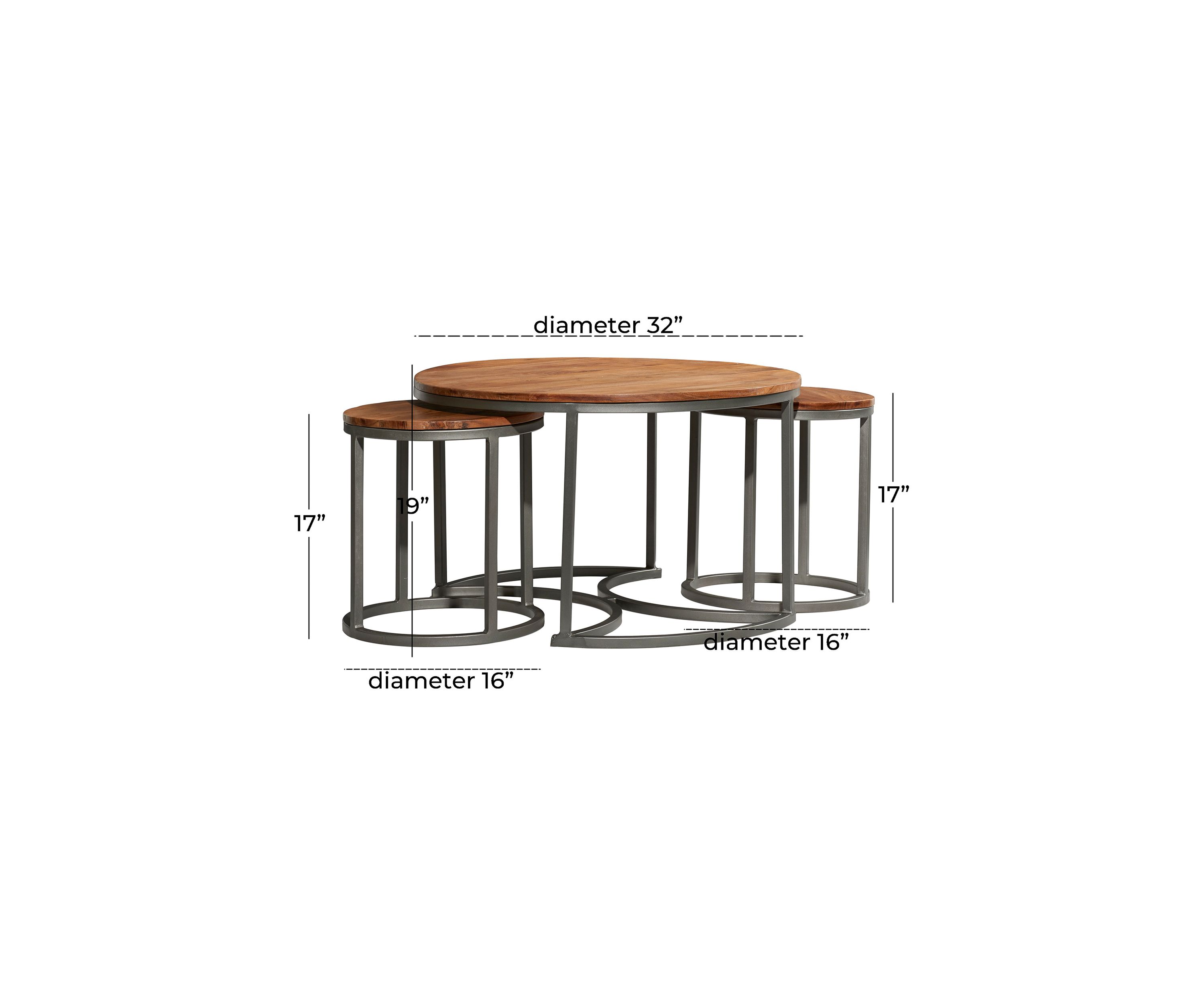Contemporary Wood Coffee Table - Set of 3