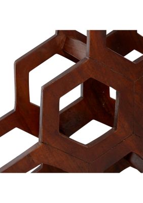 Brown Wood Contemporary Wine Rack