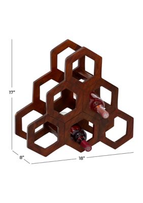 Brown Wood Contemporary Wine Rack