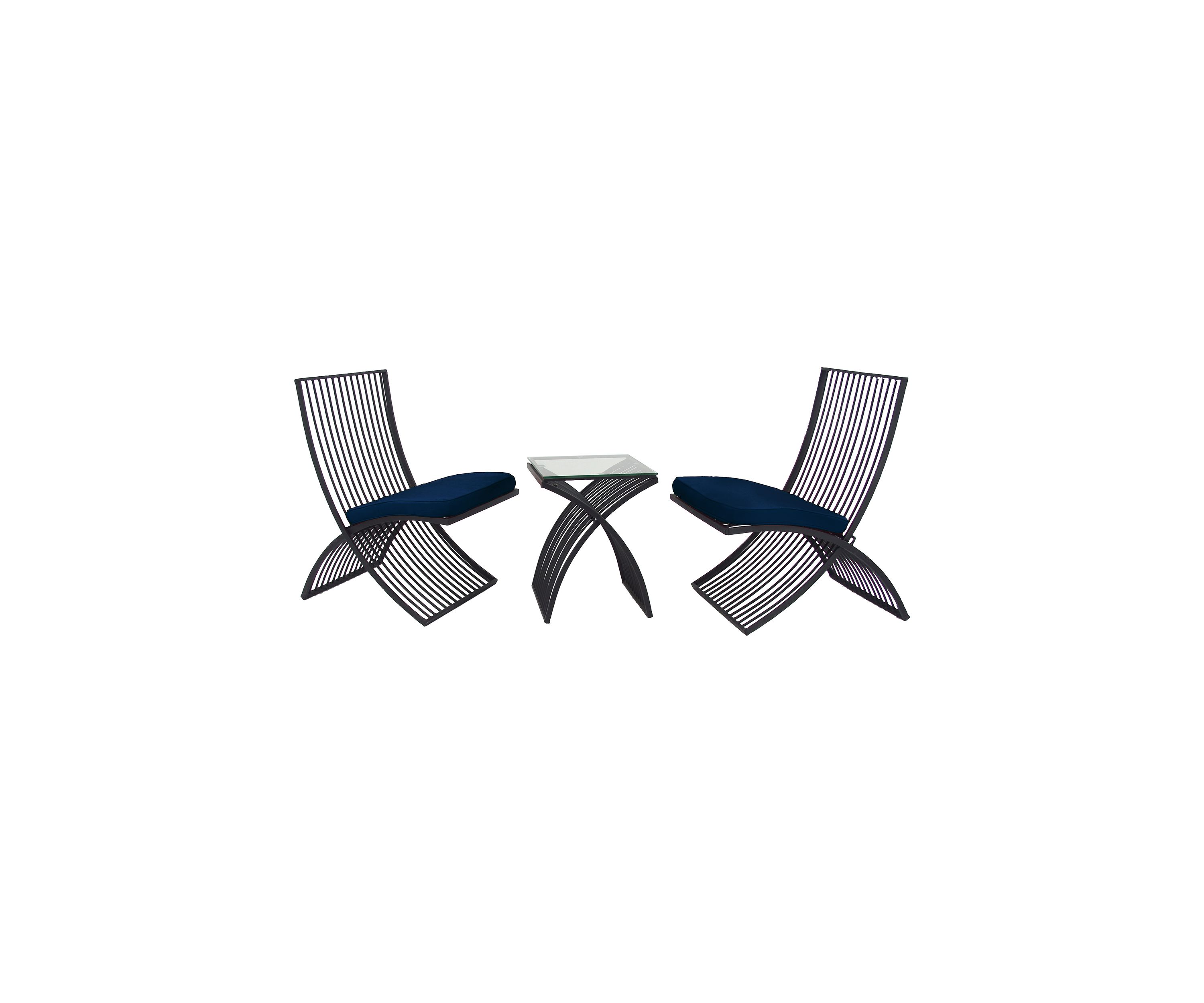 Eclectic Metal Outdoor Seating Set - Set of 3