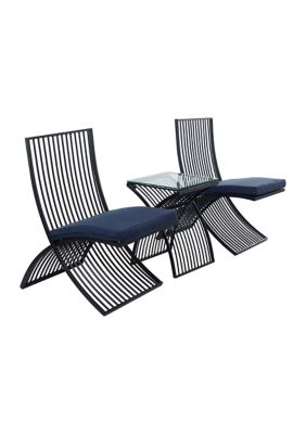 Eclectic Metal Outdoor Seating Set - Set of 3