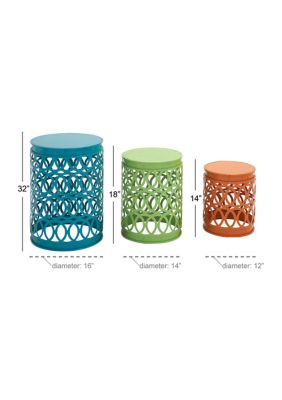 Contemporary Metal Accent Table - Set of 3