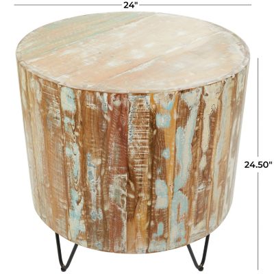 Rustic Mango Wood Accent Table