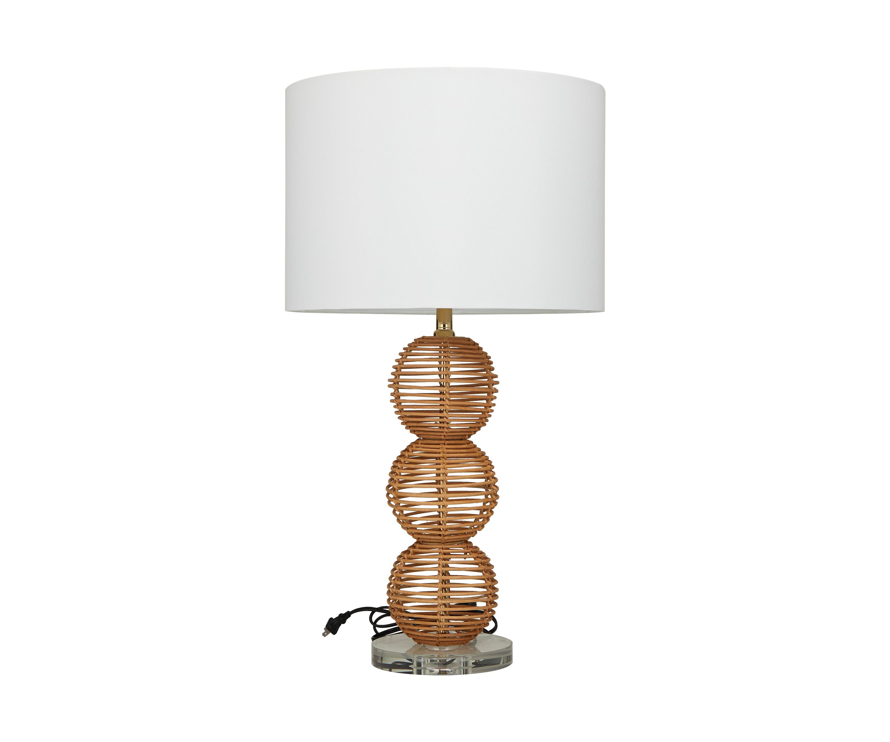 Bohemian Wicker Wood Table Lamp