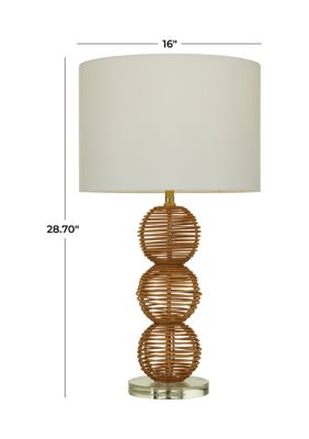 Bohemian Wicker Wood Table Lamp