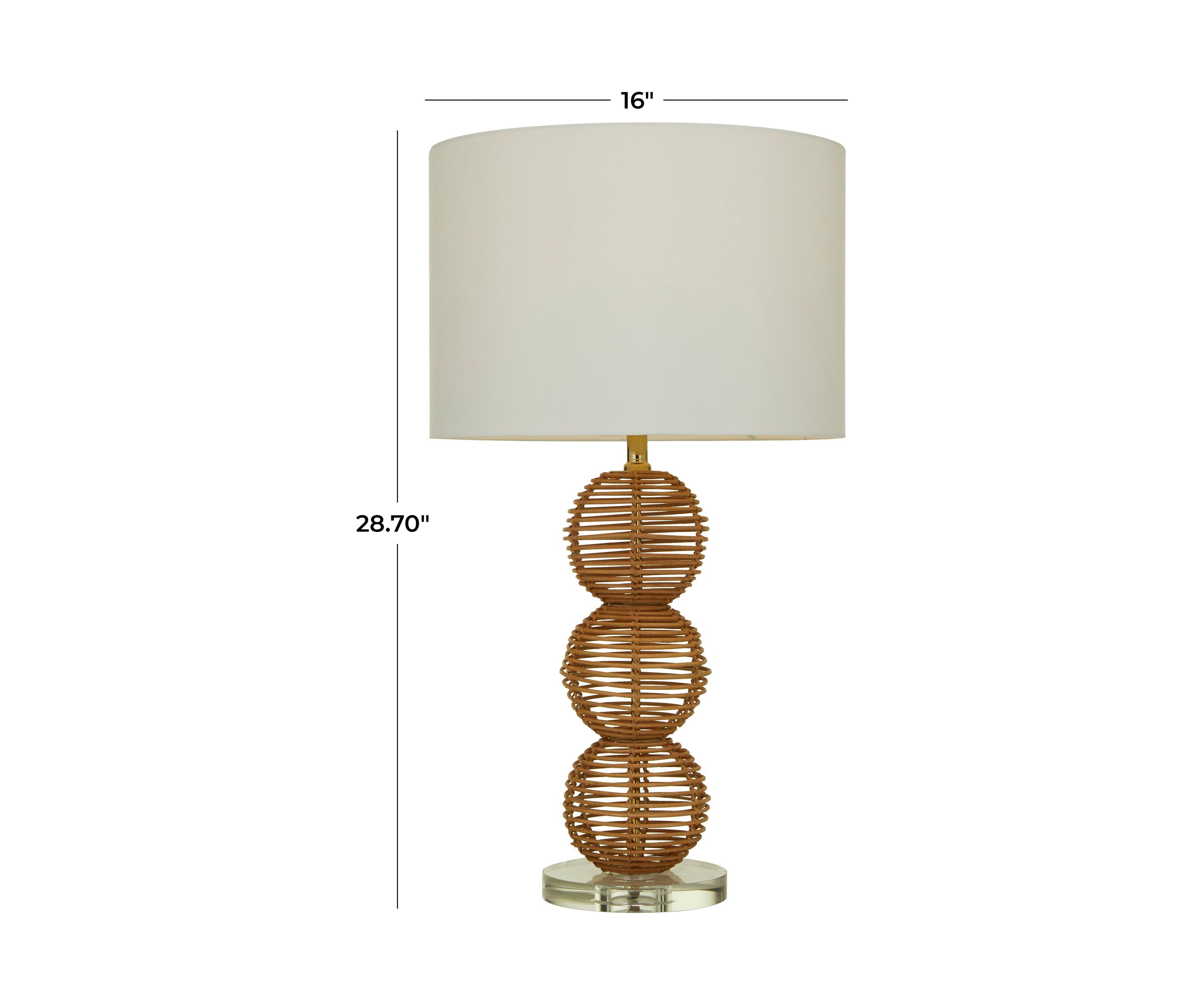 Bohemian Wicker Wood Table Lamp