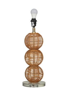 Bohemian Wicker Wood Table Lamp