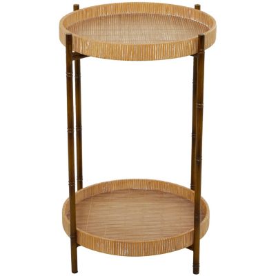 Traditional Rattan Accent Table