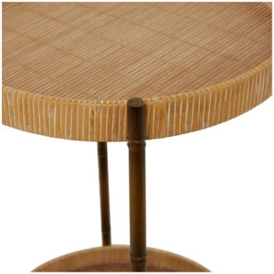 Traditional Rattan Accent Table