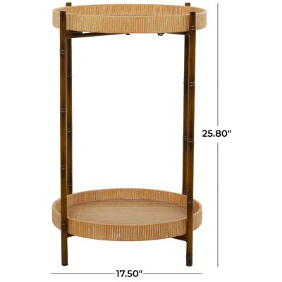 Traditional Rattan Accent Table