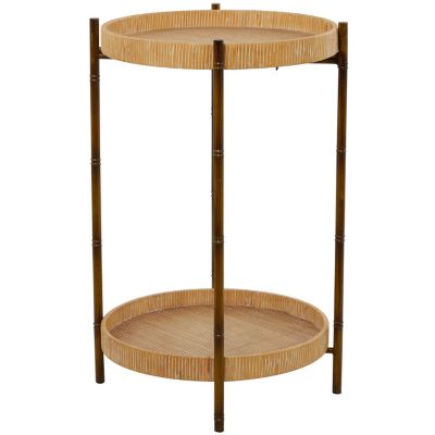 Traditional Rattan Accent Table