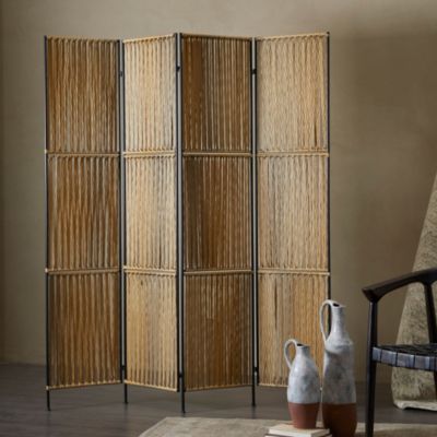 Natural Bamboo Wood Room Divider Screen