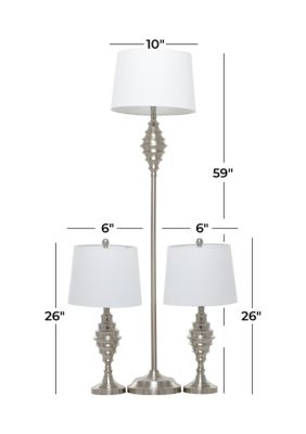 Coastal Metal Table Lamp - Set of 3