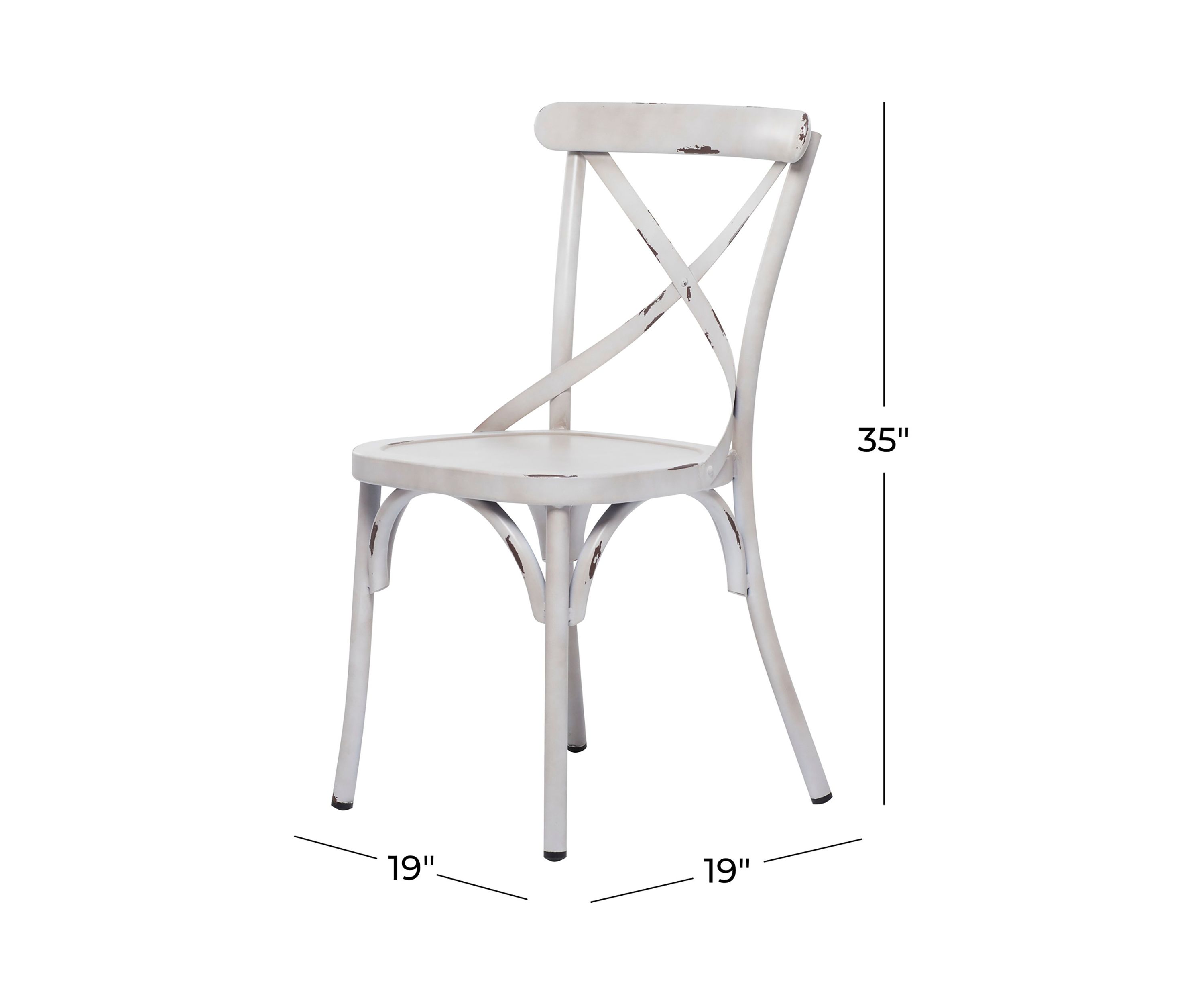 Farmhouse Iron Outdoor Dining Chair - Set Of 2