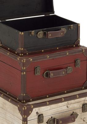 Farmhouse Wooden Trunk - Set of 3