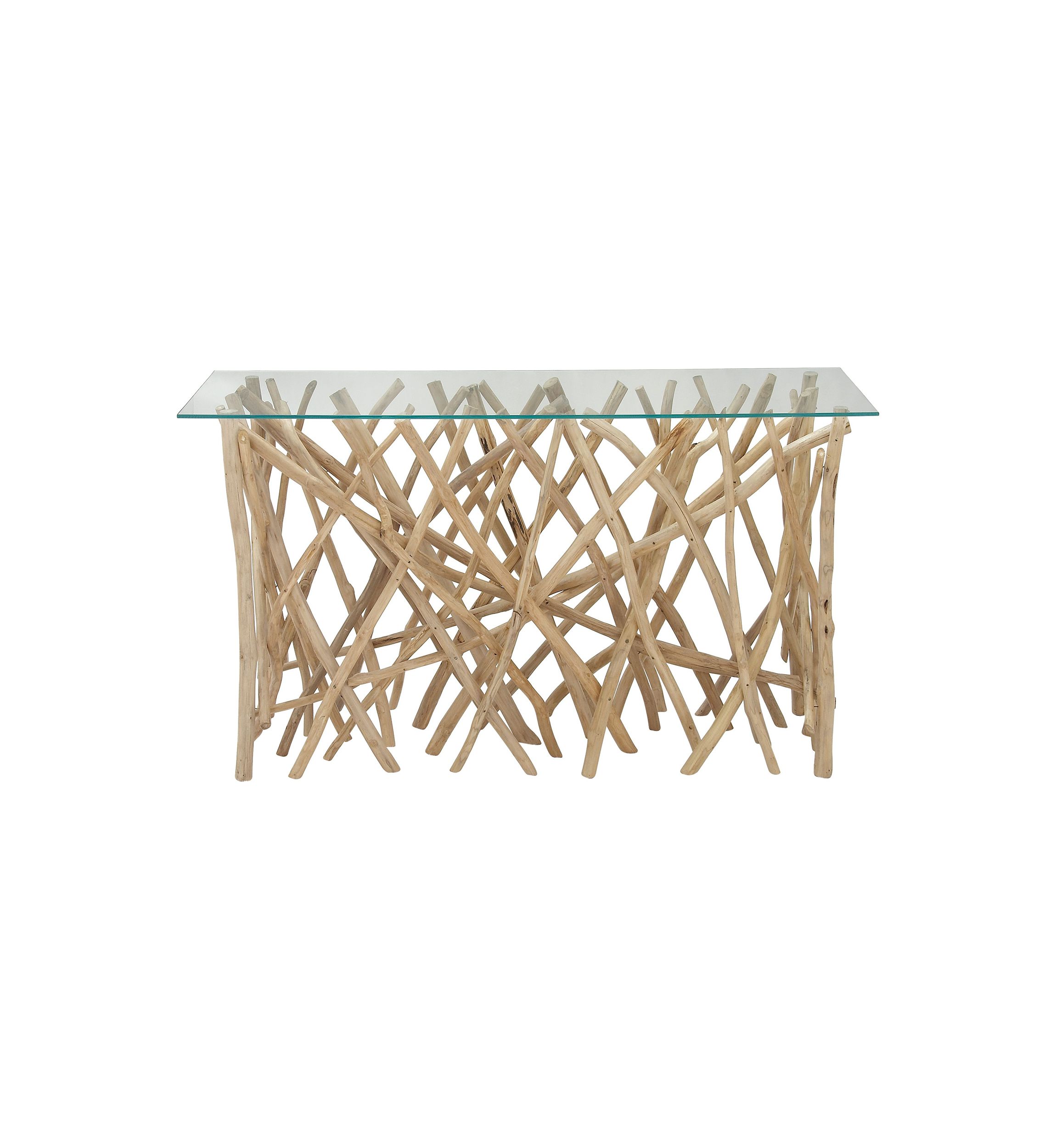 Contemporary Teak Wood Console Table