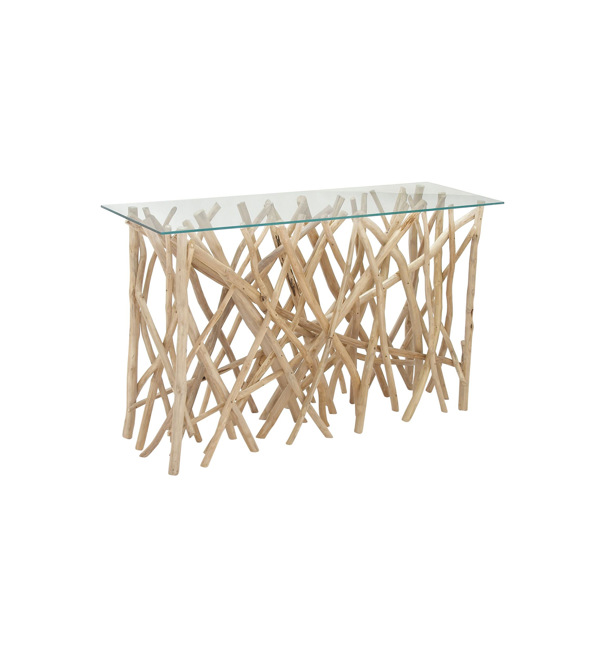 Contemporary Teak Wood Console Table